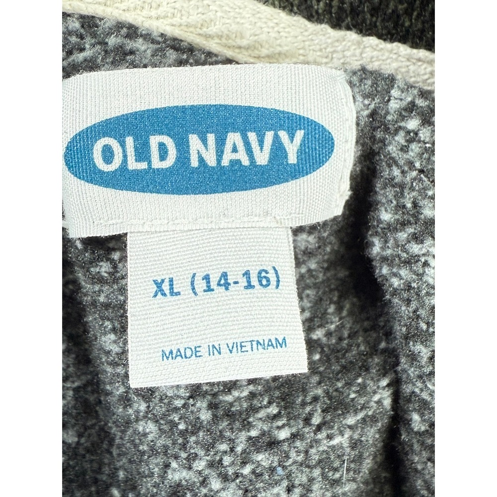 Old Navy Kids Boys XL 14 16 Gray Black Speckled Quarter Zip Pullover Sweater - Picture 5 of 7
